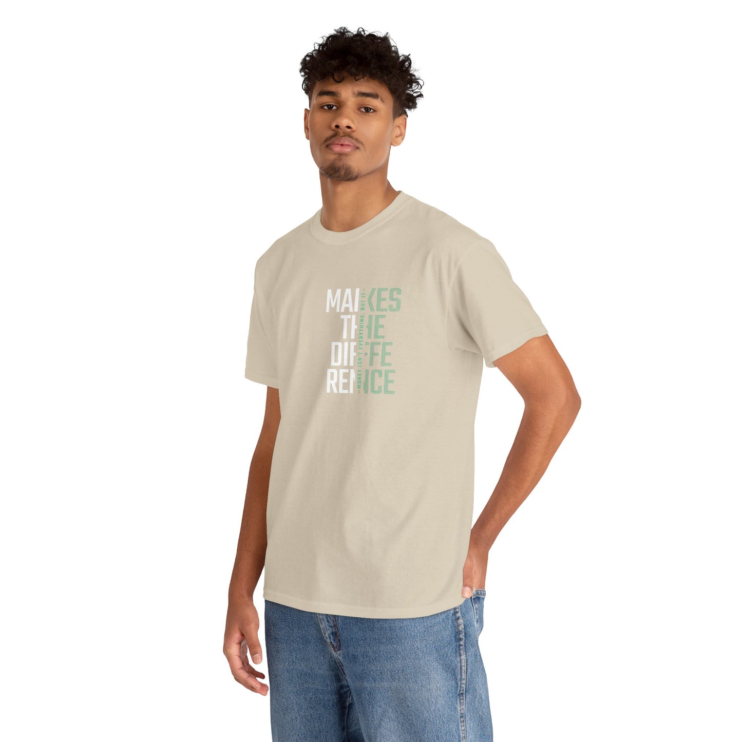 Make a Difference Unisex Heavy Cotton Tee, Motivational Shirt, Casual Wear, Gift for Friends, Inspirational Fashion