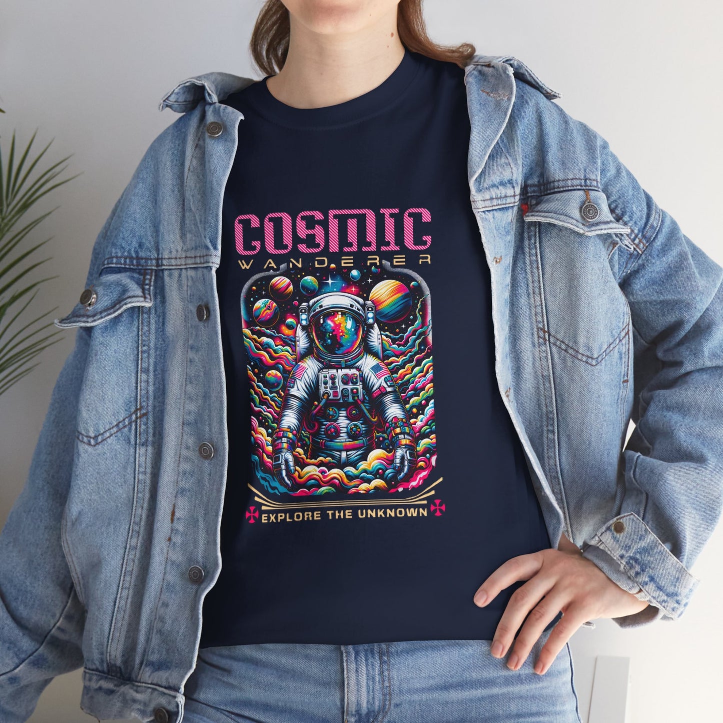 Cosmic Voyager Tee, Explore the Unknown Graphic T-Shirt, Space Theme Apparel, Unisex Cotton Tee, Gift for Space Lovers, Unique Casual Wear