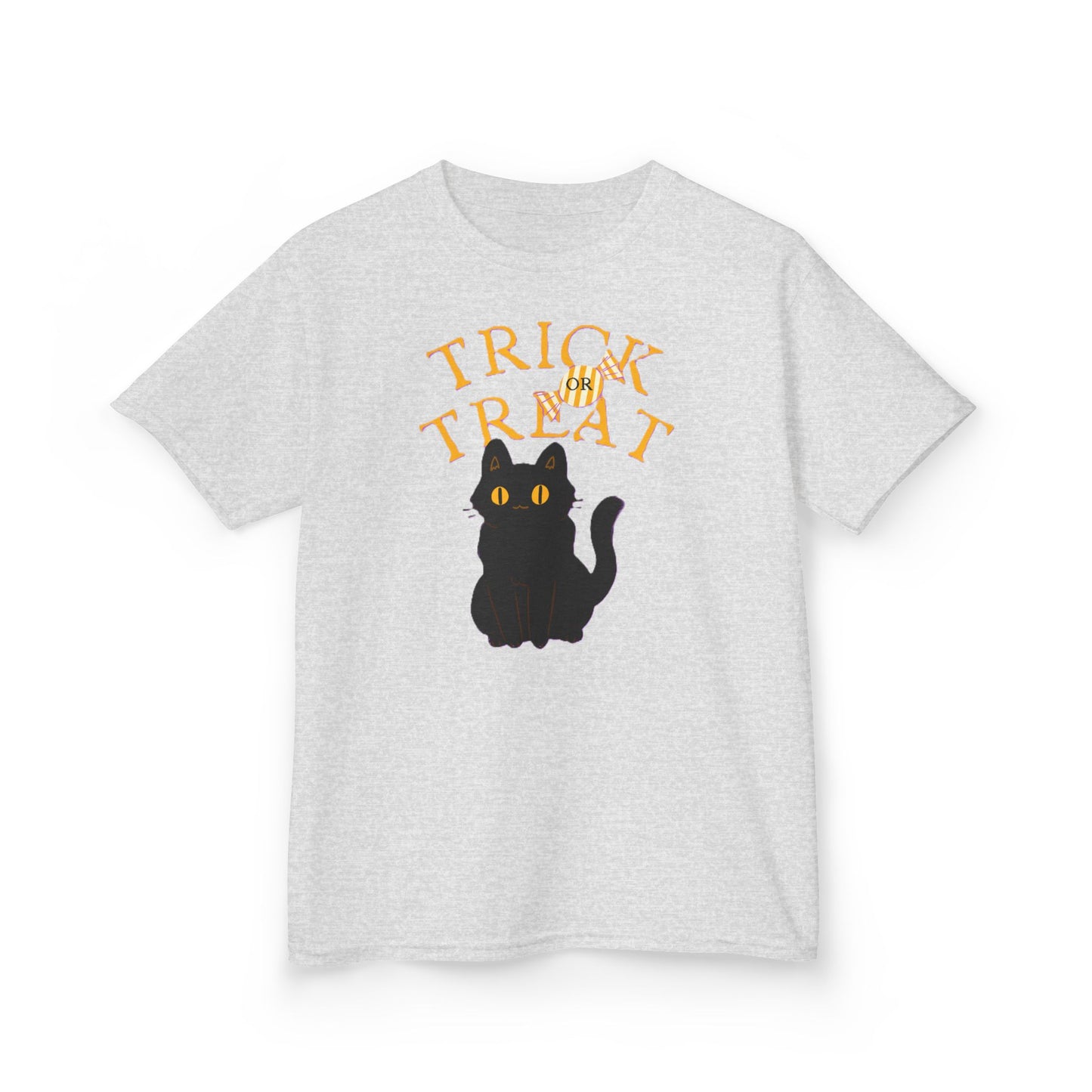 Halloween Cat Tee, Trick or Treat Girl Shirts, Spooky Kids Apparel, Fun Halloween Outfit, Cat Lover Gift