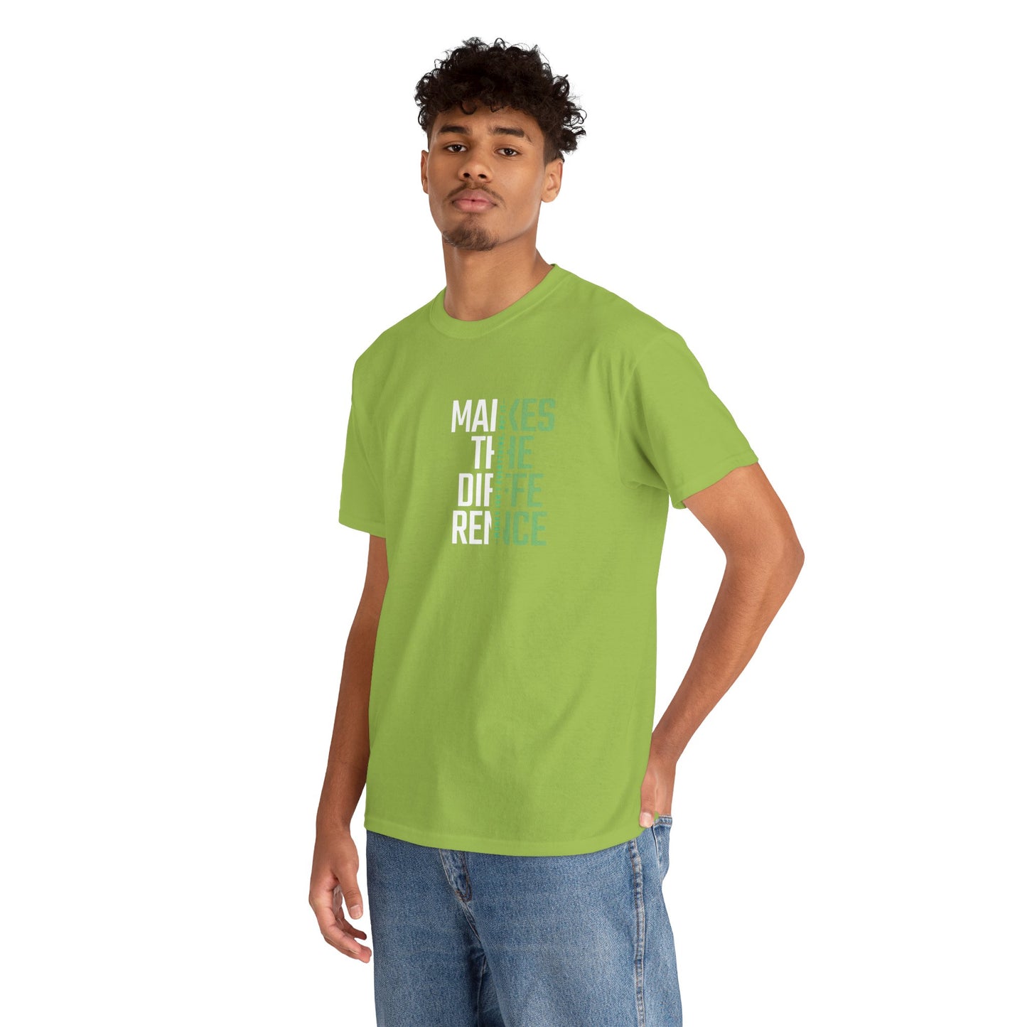 Make a Difference Unisex Heavy Cotton Tee, Motivational Shirt, Casual Wear, Gift for Friends, Inspirational Fashion