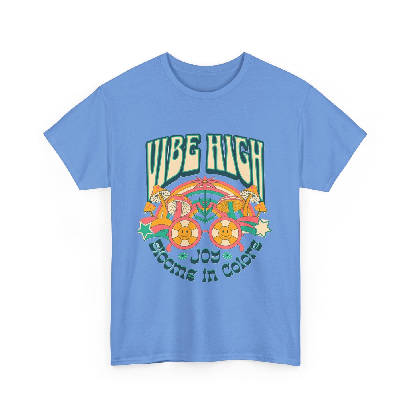 Vibe High women's Heavy Cotton Tee | Retro Graphic Tee for Music Lovers, Festival Wear, Casual Outfits, Gift Idea