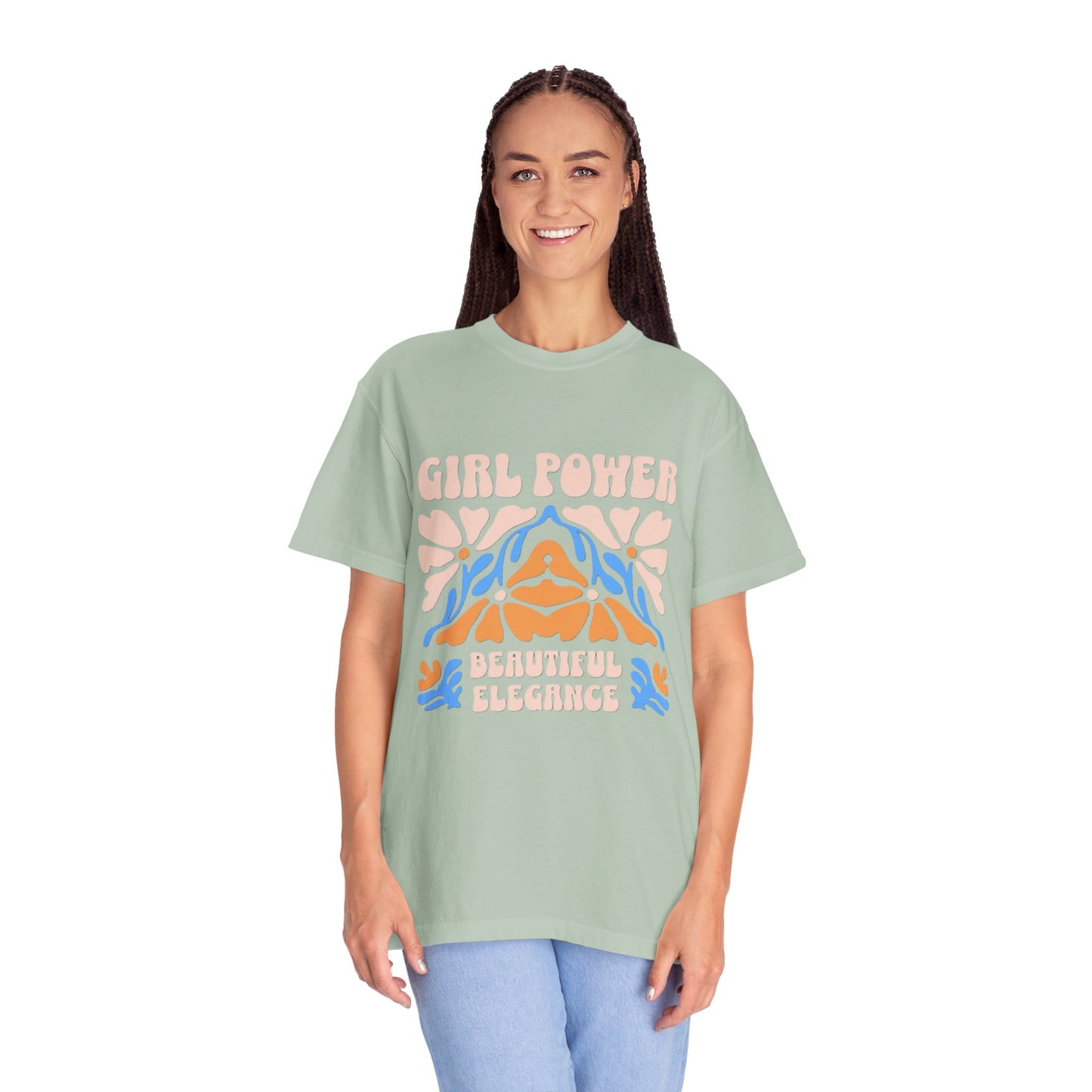 Girl Power Garment-Dyed T-Shirt, Feminist Apparel, Unique Gift for Women, Comfortable Everyday Wear, Trendy Casual Style
