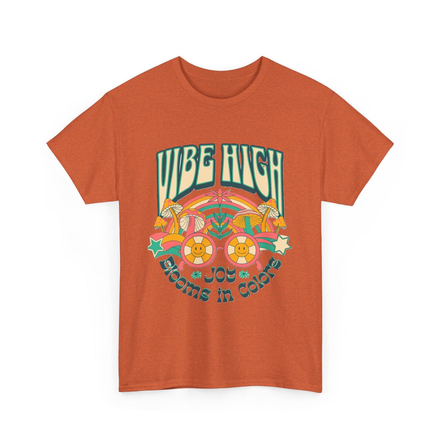 Vibe High women's Heavy Cotton Tee | Retro Graphic Tee for Music Lovers, Festival Wear, Casual Outfits, Gift Idea
