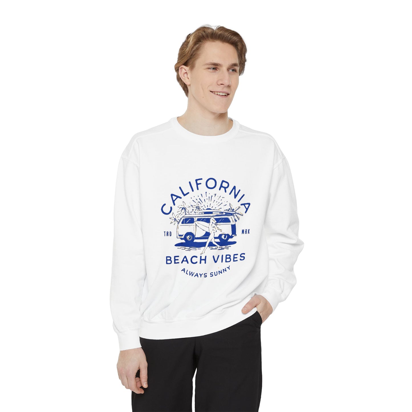 California Beach Vibes Sweatshirt, Cozy Beach Hoodie, Summer Casual Wear, Gift for Beach Lovers, Unisex Relaxed Fit Sweater