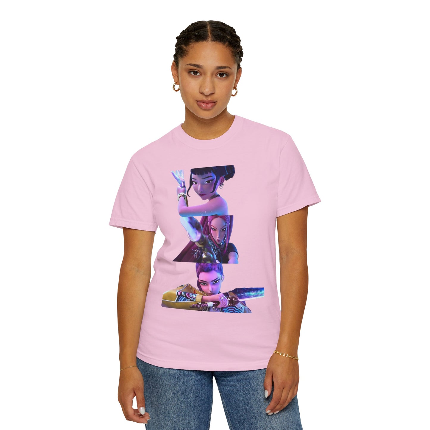 Vibrant Character Graphic Tee - Women'sRetro Anime Shirt, Ideal for Casual Wear, Gifts, Halloween, Comic Con, Streetwear