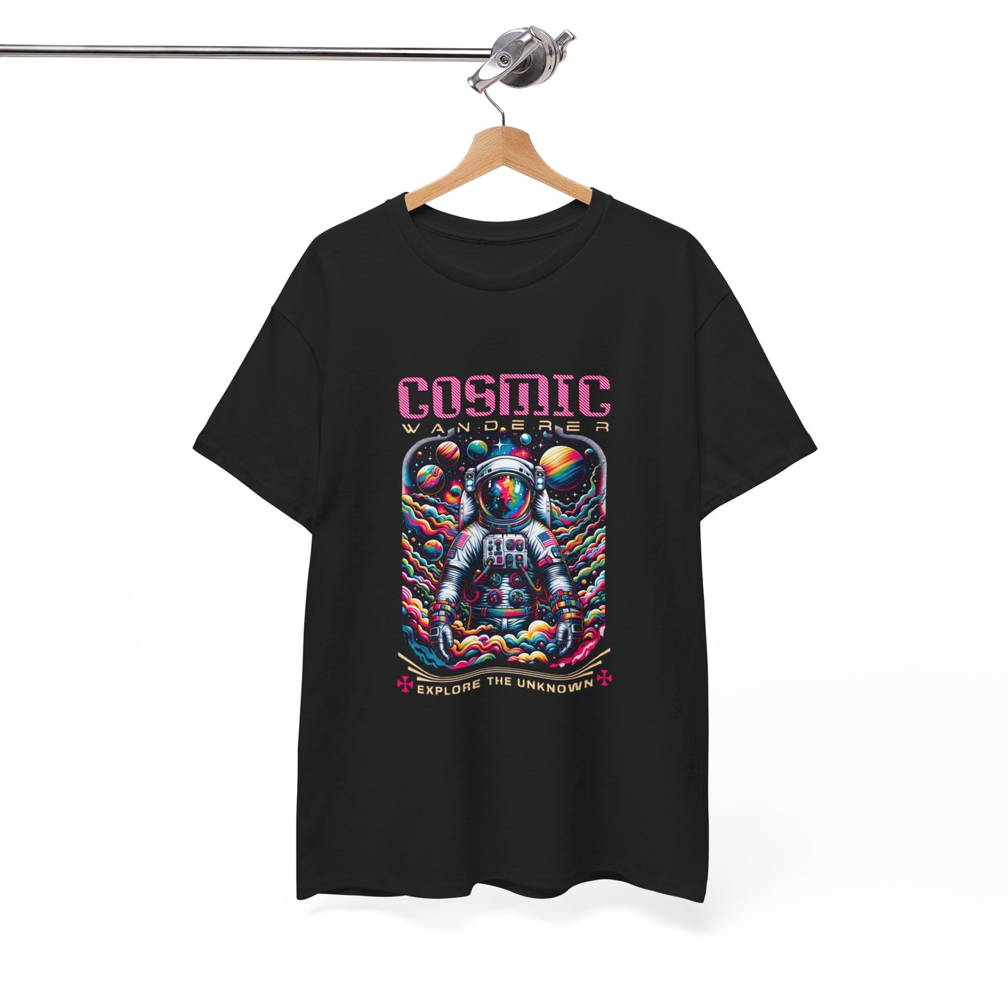 Cosmic Voyager Tee, Explore the Unknown Graphic T-Shirt, Space Theme Apparel, Unisex Cotton Tee, Gift for Space Lovers, Unique Casual Wear