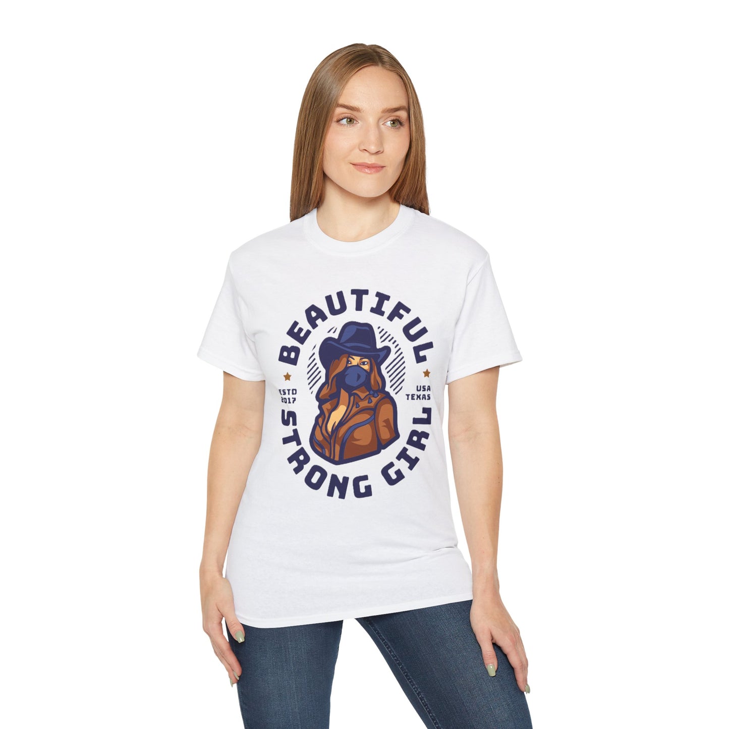 Beautiful Strong Girl Unisex Tee, Empowering T-Shirt, Motivational Gift, Casual Wear, Texas Inspired Apparel