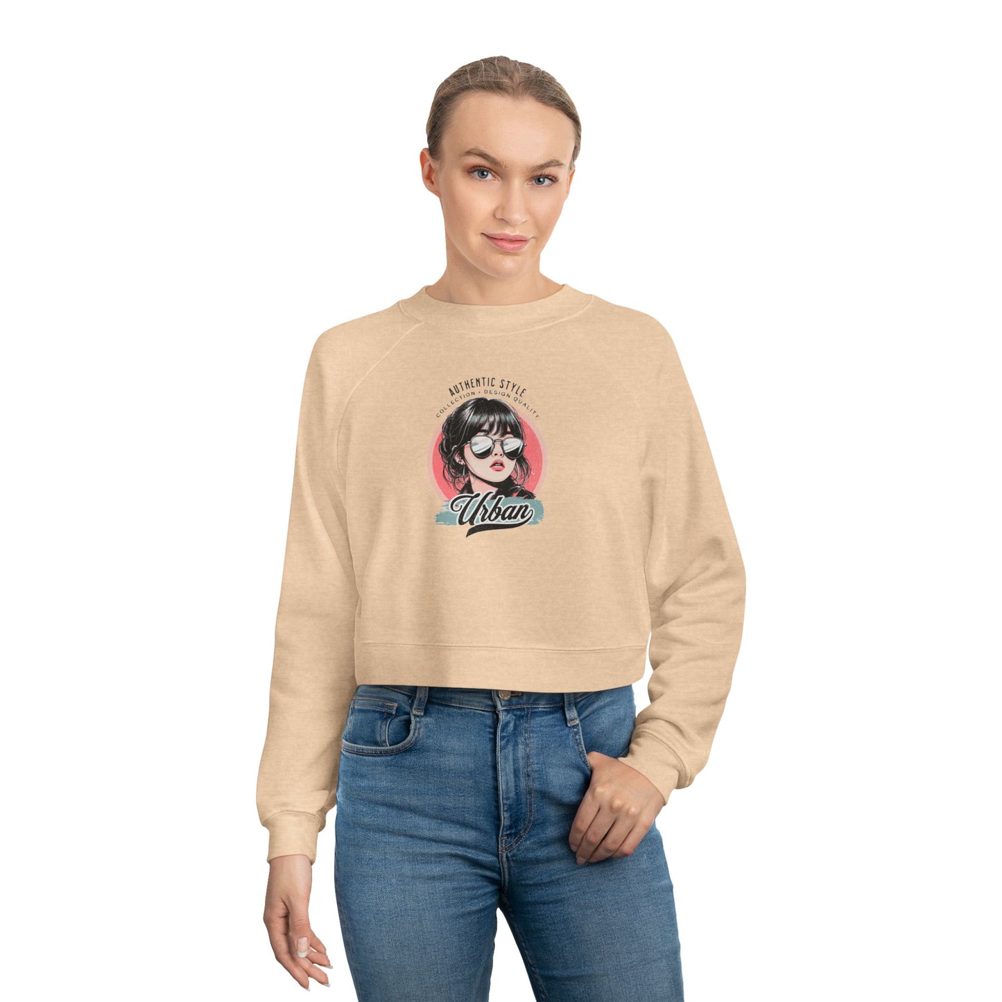 Stylish Women's Cropped Fleece Pullover, Cozy Sweatshirts, Trendy Outfits, Vintage Graphic Tops, Everyday Fashion