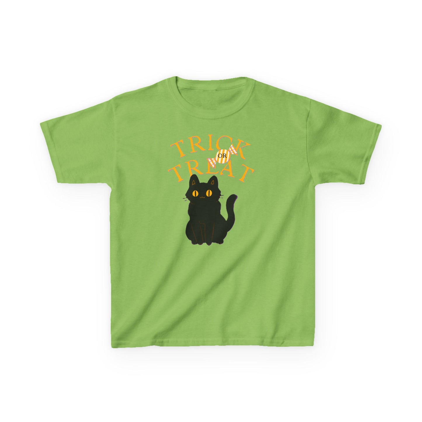 Halloween Cat Tee, Trick or Treat Girl Shirts, Spooky Kids Apparel, Fun Halloween Outfit, Cat Lover Gift