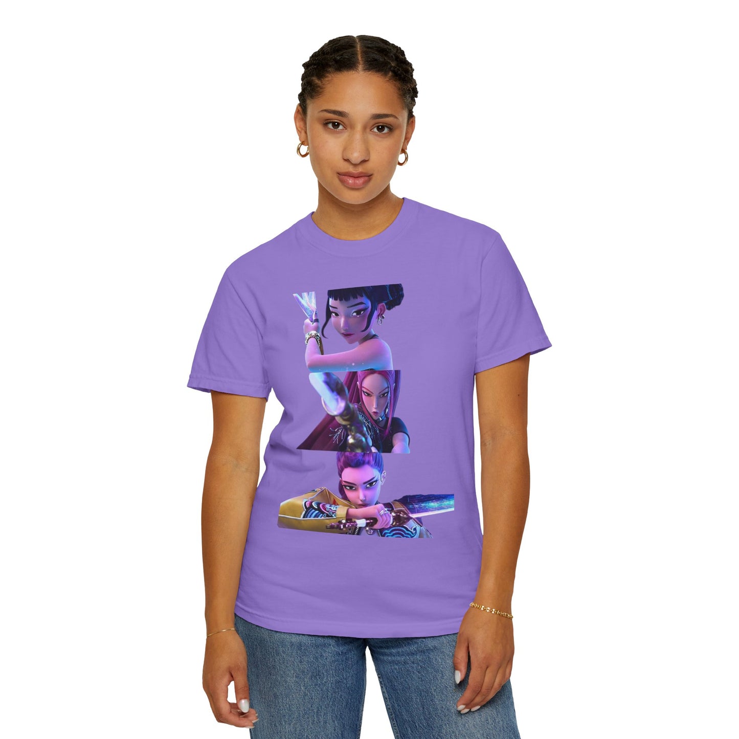 Vibrant Character Graphic Tee - Women'sRetro Anime Shirt, Ideal for Casual Wear, Gifts, Halloween, Comic Con, Streetwear