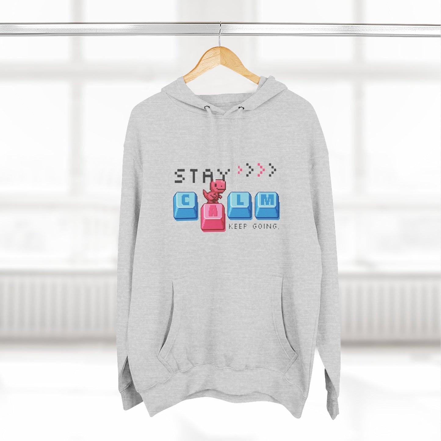 Stay Calm Fleece Hoodie, Cozy Sweatshirt for Relaxation, Gifts for Him/Her, Motivational Apparel, Perfect for Fall/Winter