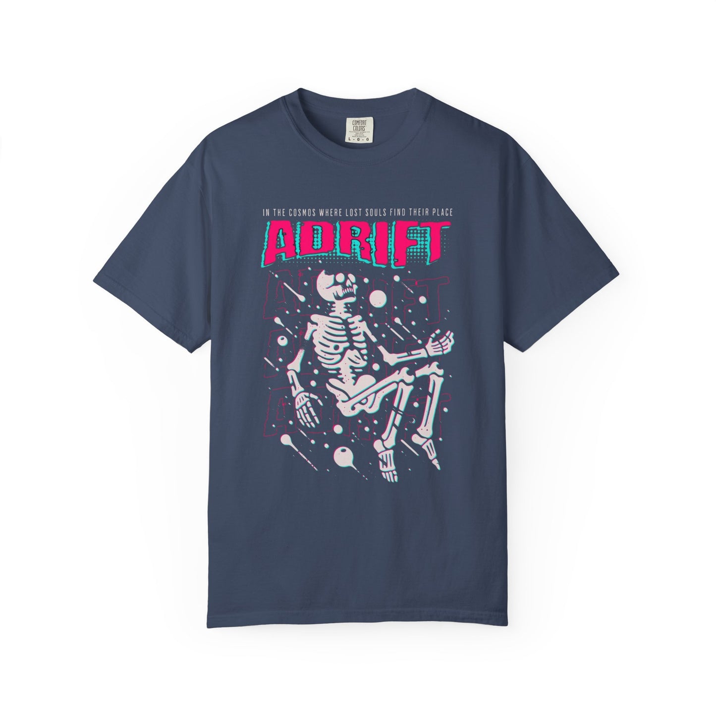 Galactic Skeleton T-shirt, Adrift in Space Shirt, Fashionable Streetwear, Perfect for Halloween & Music Lovers