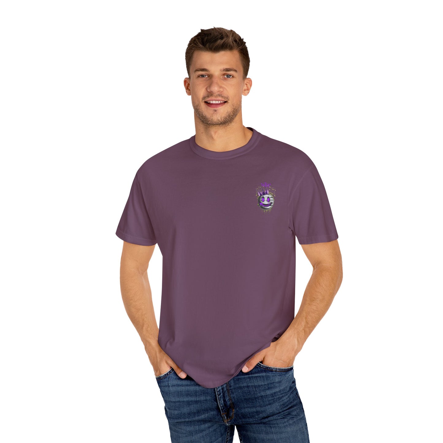 Unisex Garment-Dyed T-Shirt with 'Upside' Graphic, Casual Tee, Statement Shirt, Gift for Friends, Urban Style Apparel