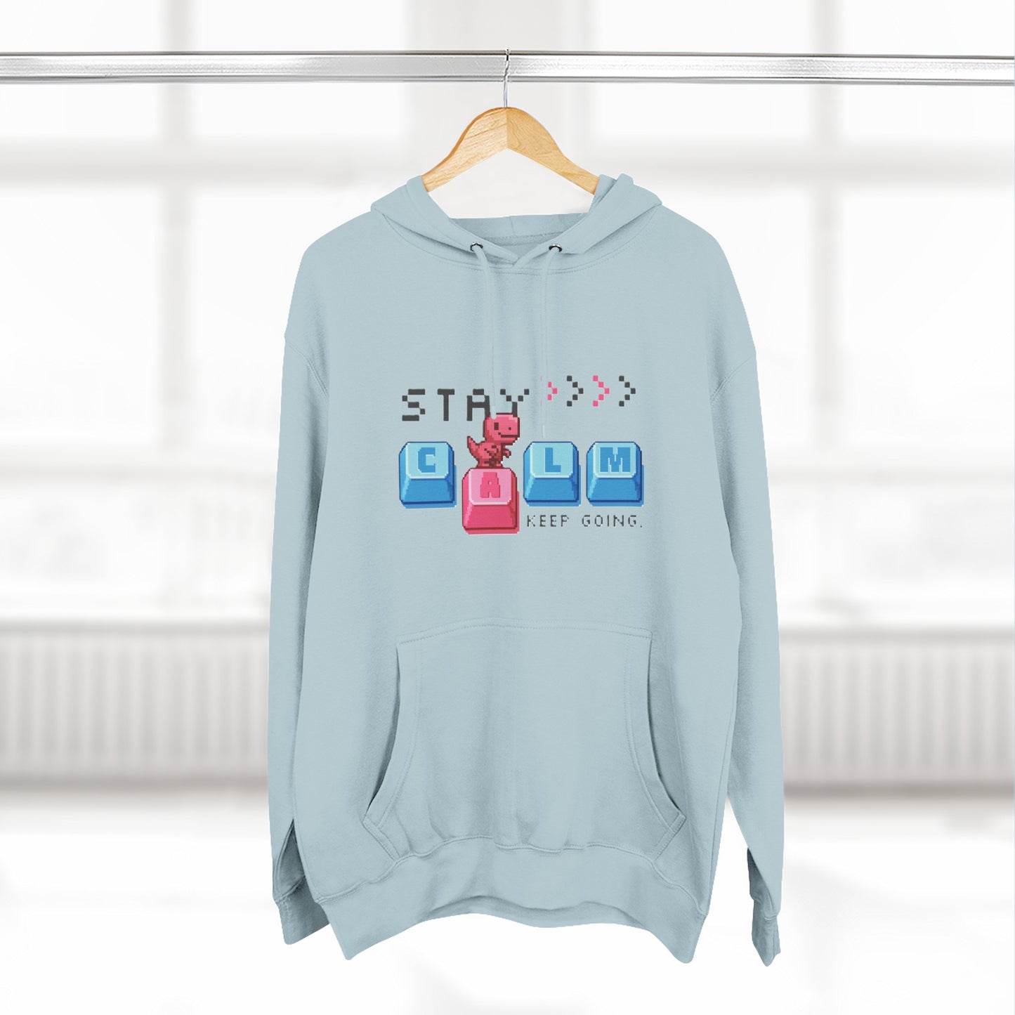 Stay Calm Fleece Hoodie, Cozy Sweatshirt for Relaxation, Gifts for Him/Her, Motivational Apparel, Perfect for Fall/Winter