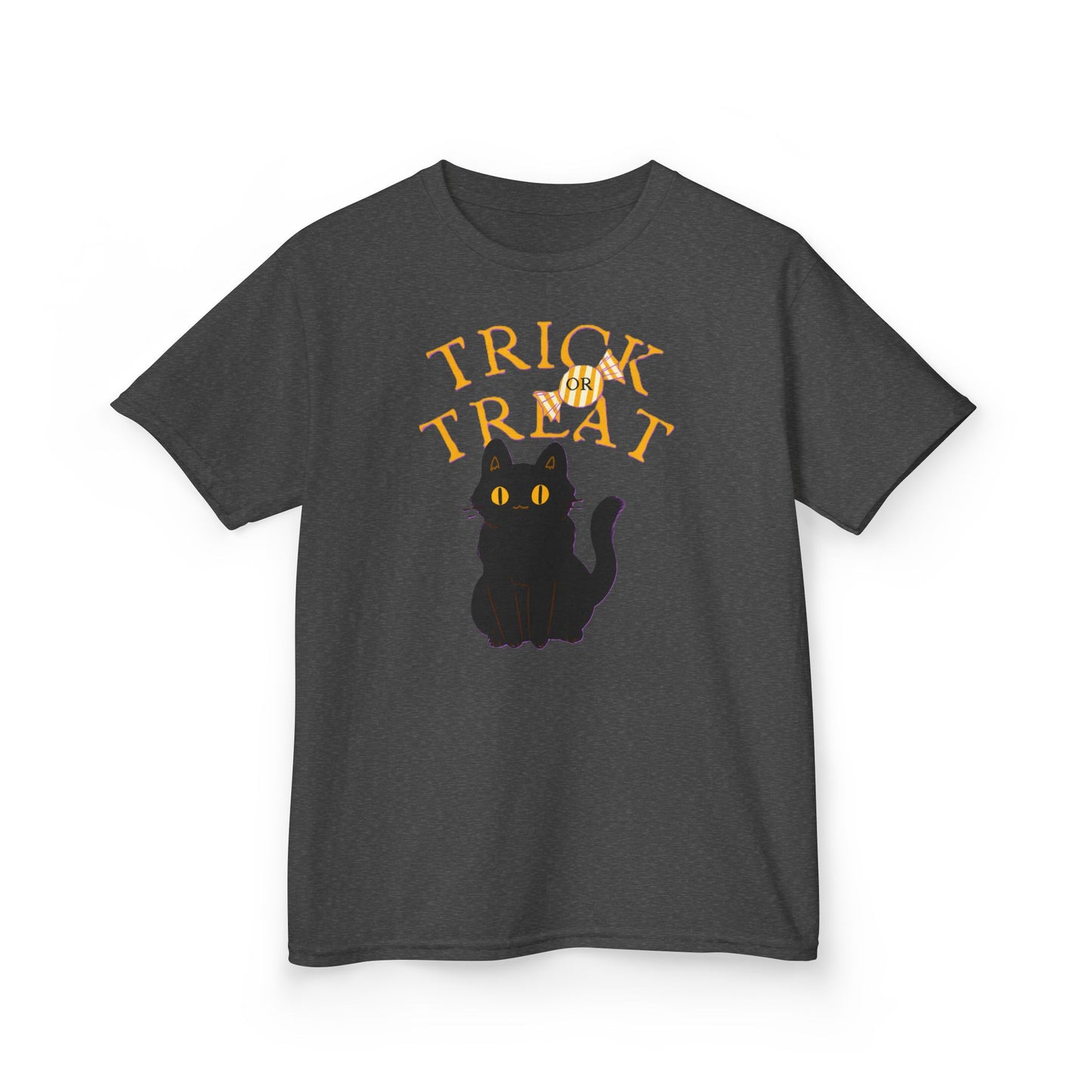 Halloween Cat Tee, Trick or Treat Girl Shirts, Spooky Kids Apparel, Fun Halloween Outfit, Cat Lover Gift