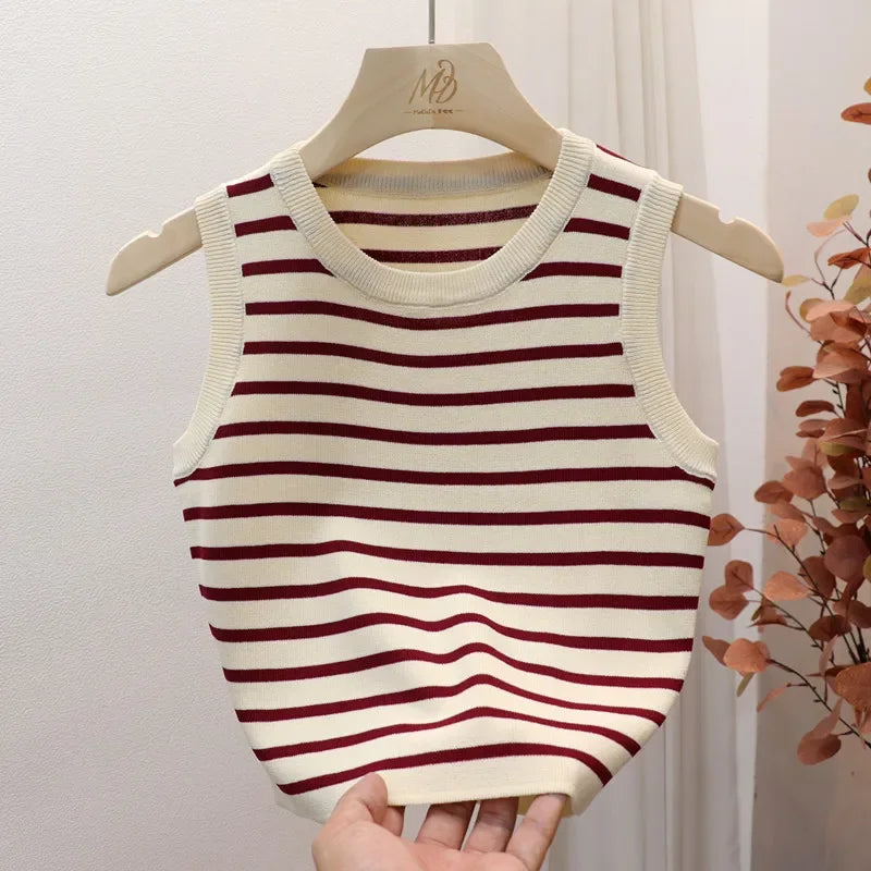 Summer Spring Striped Tank Tops Women