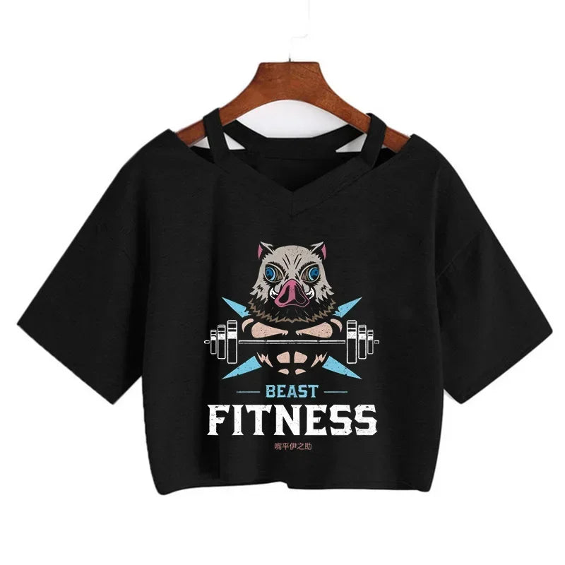 Demon Slayer T Shirt Nezuko Tshirt Women Kimetsu No Yaiba Crop Top