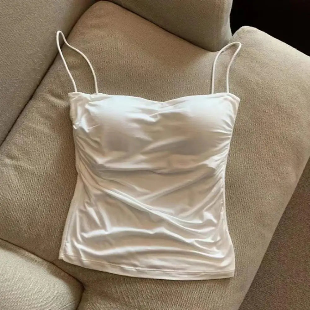 Summer Tank Tops Women With Built In Bra Spaghetti Strap Tanks