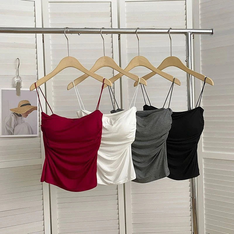 Summer Tank Tops Women With Built In Bra Spaghetti Strap Tanks