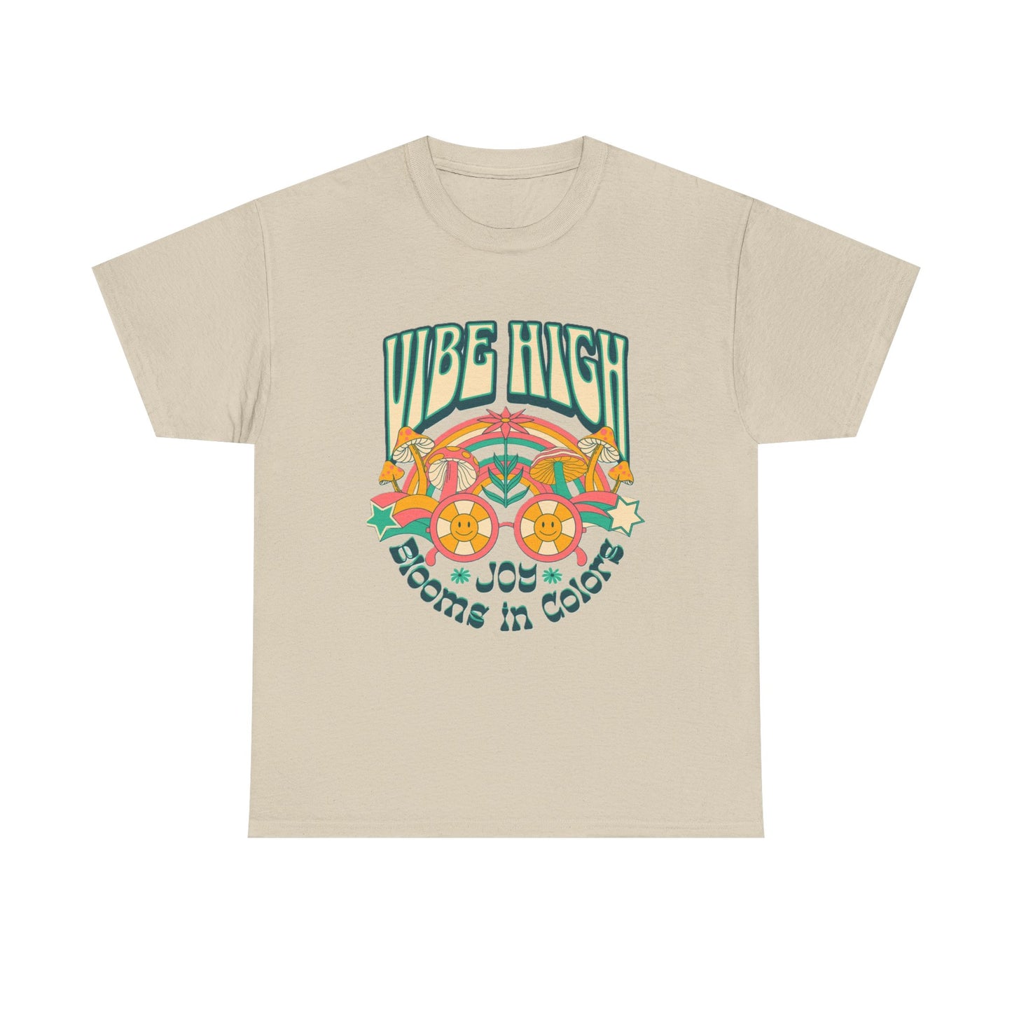 Vibe High women's Heavy Cotton Tee | Retro Graphic Tee for Music Lovers, Festival Wear, Casual Outfits, Gift Idea