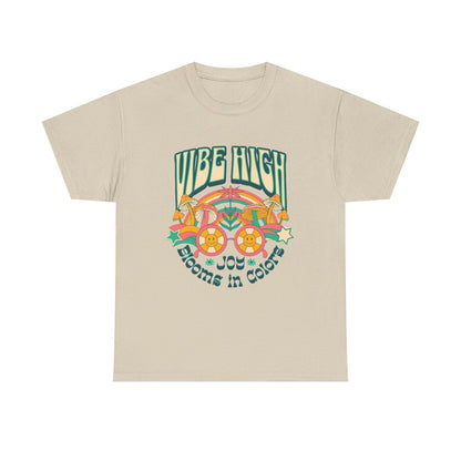Vibe High women's Heavy Cotton Tee | Retro Graphic Tee for Music Lovers, Festival Wear, Casual Outfits, Gift Idea