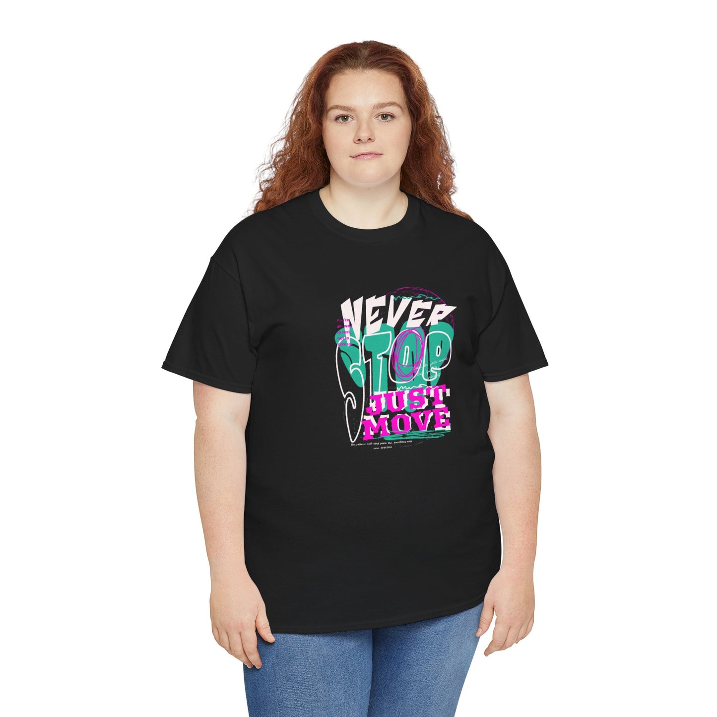 Never Stop, Just Move - Unisex Heavy Cotton Tee, Casual Workout Shirt, Motivational Graphic Tee, Gift for Fitness Lovers, Cool [...]