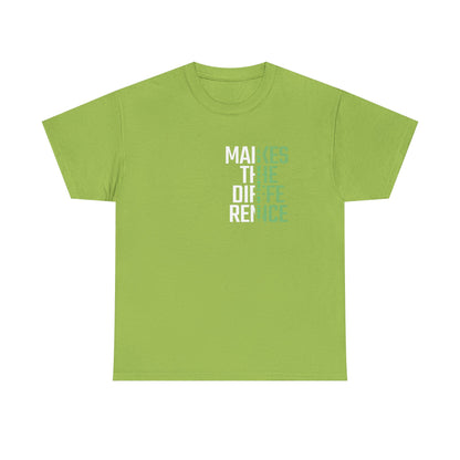 Make a Difference Unisex Heavy Cotton Tee, Motivational Shirt, Casual Wear, Gift for Friends, Inspirational Fashion