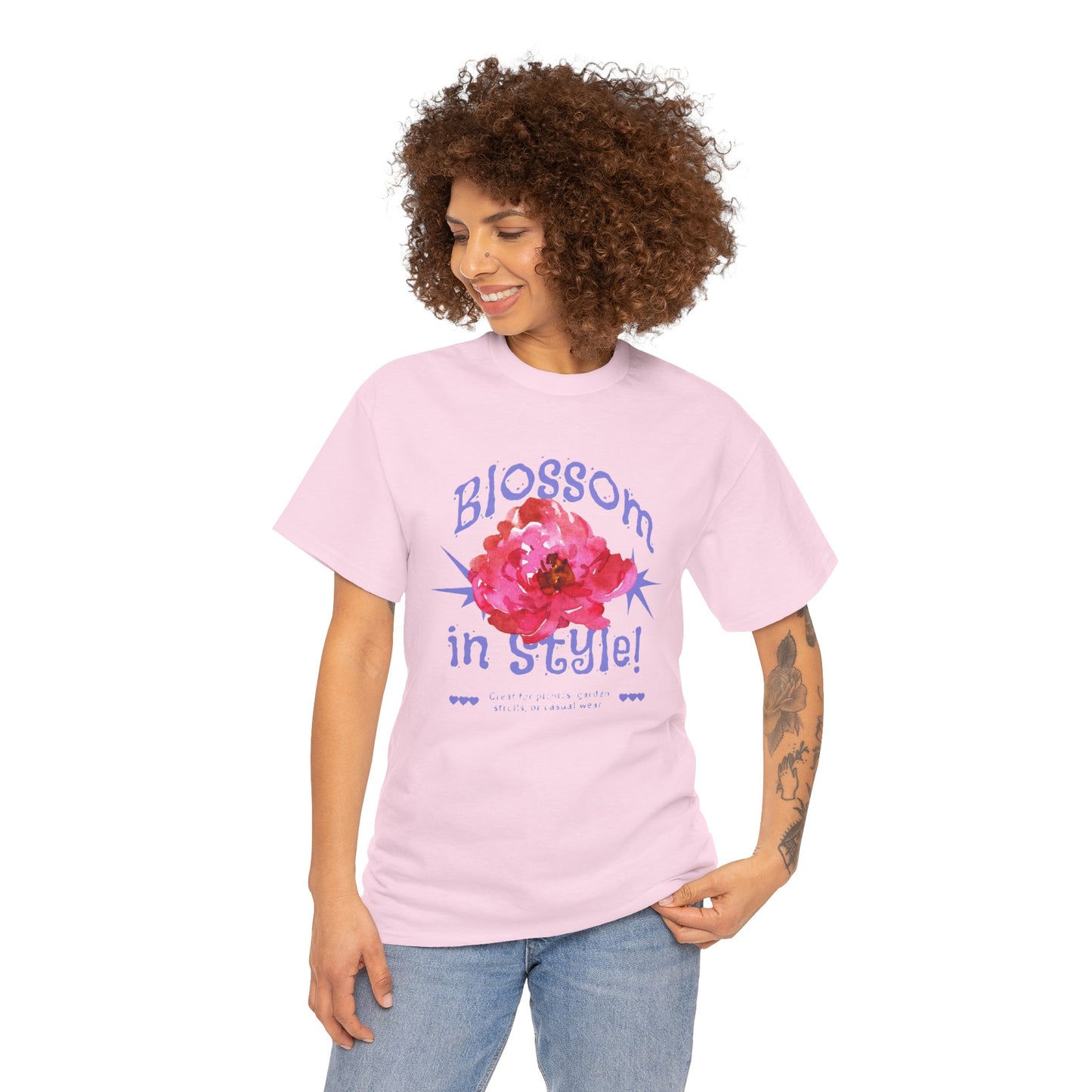 Blossom in Style Women's Heavy Cotton Tee, Floral Graphic T-Shirt, Summer Vibes Shirt, Trendy Casual Wear, Gift for Flower Lovers, [...]