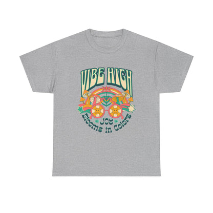 Vibe High women's Heavy Cotton Tee | Retro Graphic Tee for Music Lovers, Festival Wear, Casual Outfits, Gift Idea