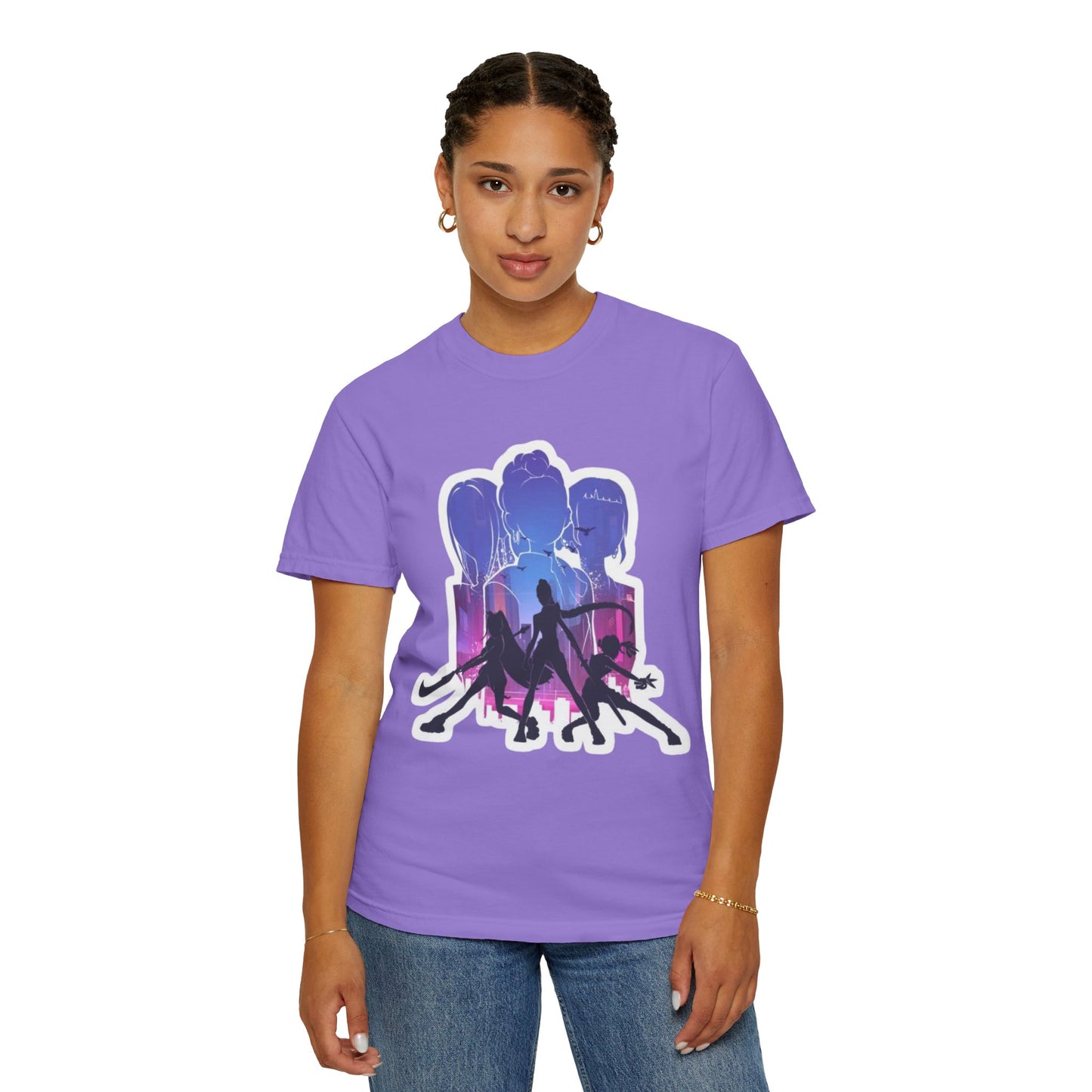 Vibrant Graphic Tee - Women's Garment-Dyed T-shirt, Casual Wear, Gift for Him or Her, Summer Outfit, Festival Fashion