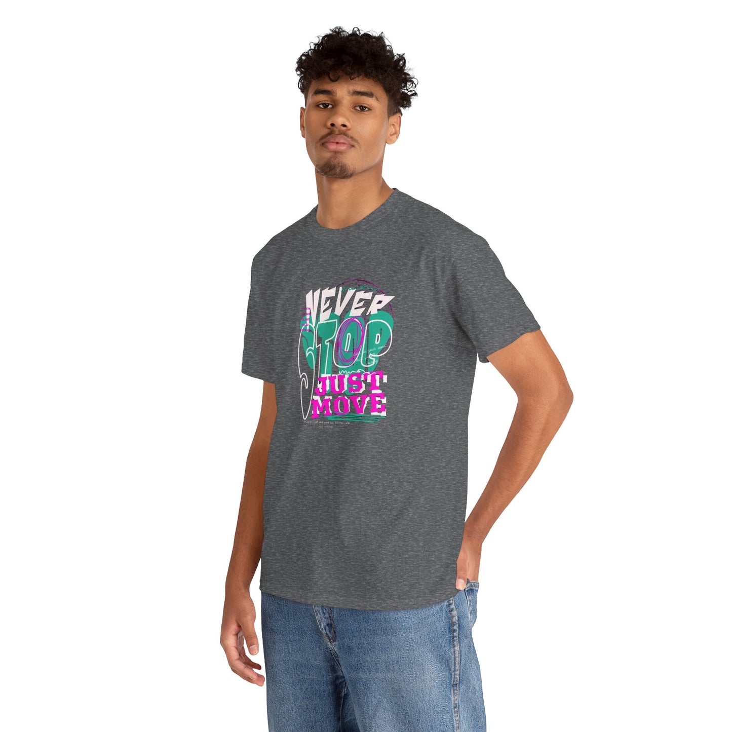 Never Stop, Just Move - Unisex Heavy Cotton Tee, Casual Workout Shirt, Motivational Graphic Tee, Gift for Fitness Lovers, Cool [...]