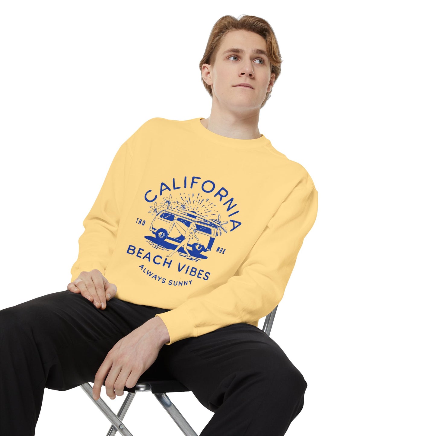California Beach Vibes Sweatshirt, Cozy Beach Hoodie, Summer Casual Wear, Gift for Beach Lovers, Unisex Relaxed Fit Sweater