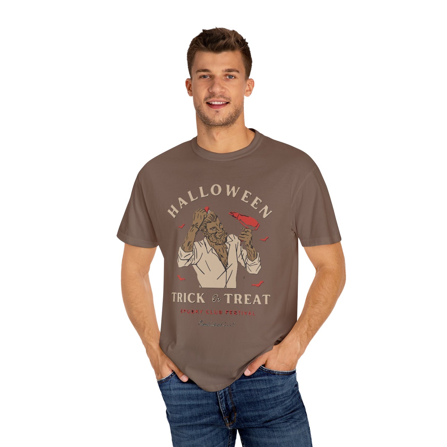 Halloween Trick or Treat Men T-Shirt, Spooky Shirt, Autumn Apparel, Fall Fashion, Halloween Costume, Trick or Treat Tee