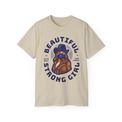 Beautiful Strong Girl Unisex Tee, Empowering T-Shirt, Motivational Gift, Casual Wear, Texas Inspired Apparel