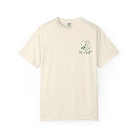 Summit Adventure Man's Garment-Dyed T-shirt | Nature Lover Tee | Hiking Shirt | Outdoor Apparel | Perfect Gift for Explorers