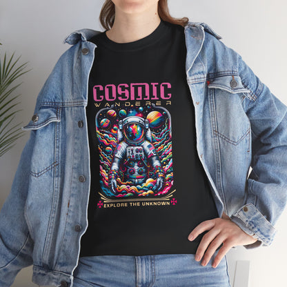 Cosmic Voyager Tee, Explore the Unknown Graphic T-Shirt, Space Theme Apparel, Unisex Cotton Tee, Gift for Space Lovers, Unique Casual Wear