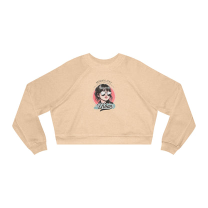 Stylish Women's Cropped Fleece Pullover, Cozy Sweatshirts, Trendy Outfits, Vintage Graphic Tops, Everyday Fashion