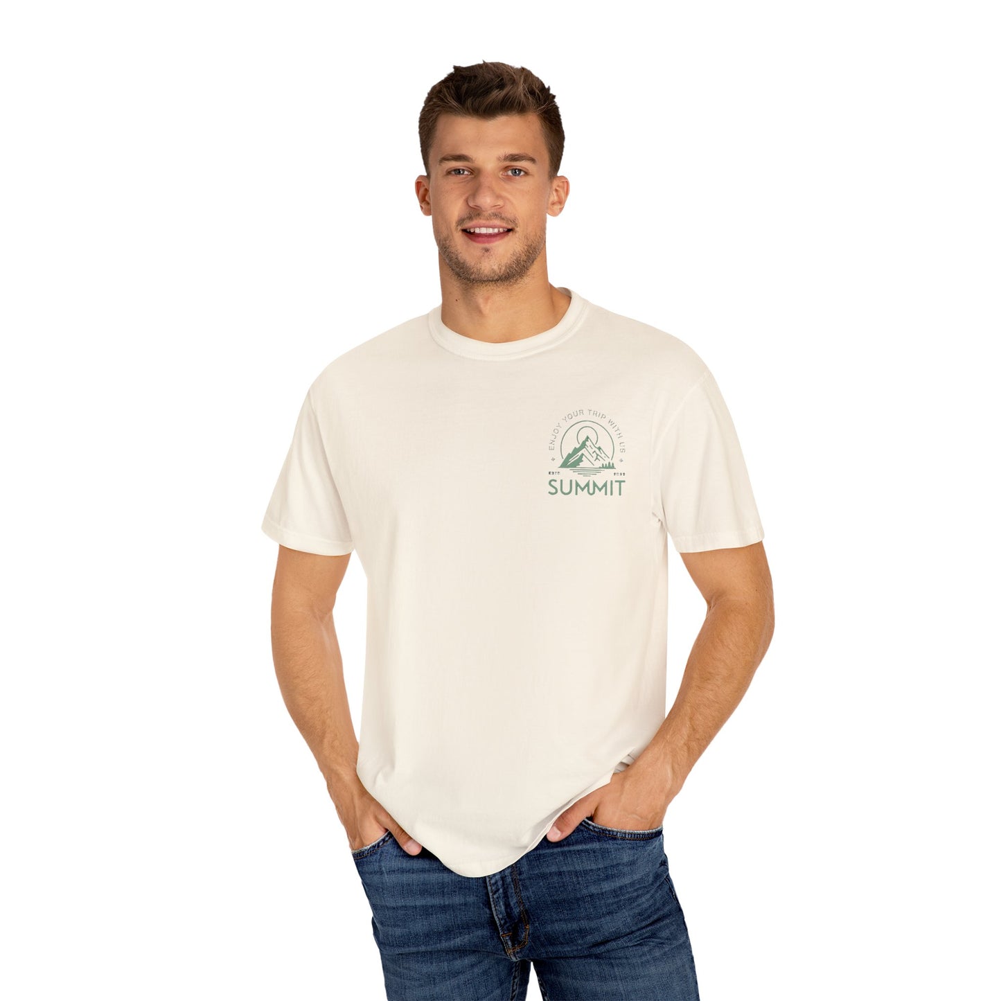 Summit Adventure Man's Garment-Dyed T-shirt | Nature Lover Tee | Hiking Shirt | Outdoor Apparel | Perfect Gift for Explorers