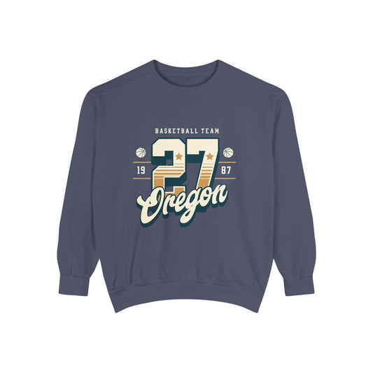 Retro Oregon Sweatshirt, Unisex Sweatshirt, Cozy Vintage Crew, Perfect for Sports Fans, Gift for Graduates, Casual Wear