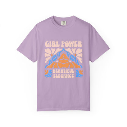 Girl Power Garment-Dyed T-Shirt, Feminist Apparel, Unique Gift for Women, Comfortable Everyday Wear, Trendy Casual Style