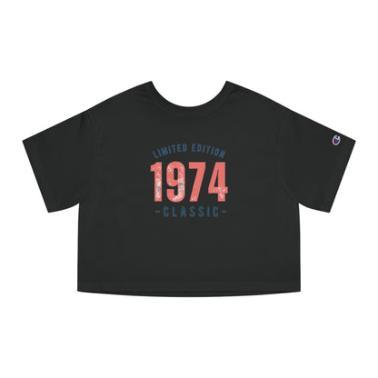 Limited Edition 1974 Cropped T-Shirt for Trendy Women, Vintage Style Tee, Retro Fashion Top, Casual Summer Wear, Perfect Gift