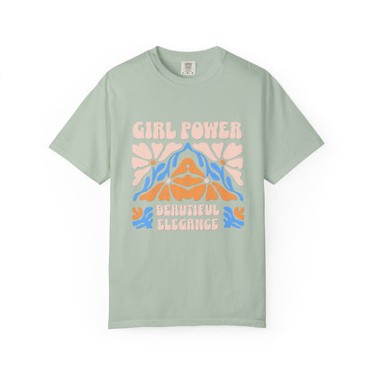 Girl Power Garment-Dyed T-Shirt, Feminist Apparel, Unique Gift for Women, Comfortable Everyday Wear, Trendy Casual Style