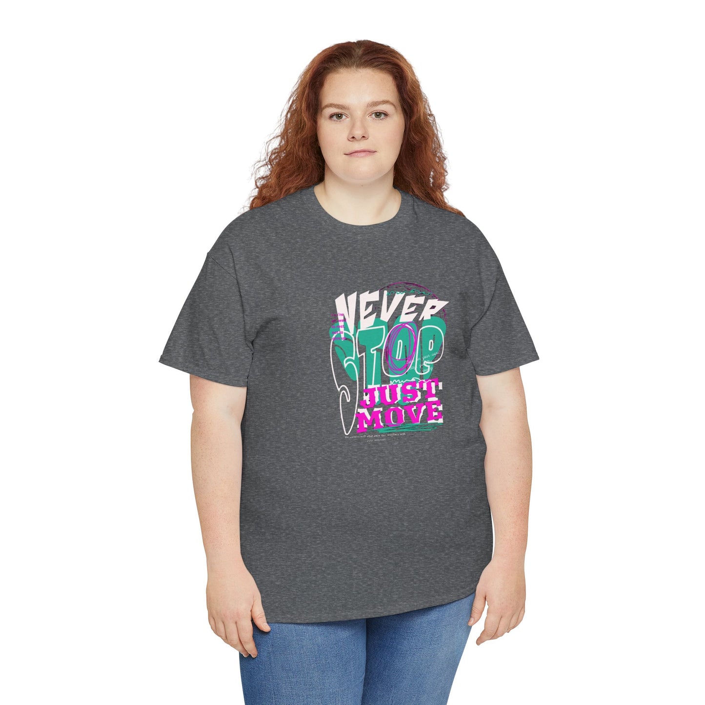 Never Stop, Just Move - Unisex Heavy Cotton Tee, Casual Workout Shirt, Motivational Graphic Tee, Gift for Fitness Lovers, Cool [...]