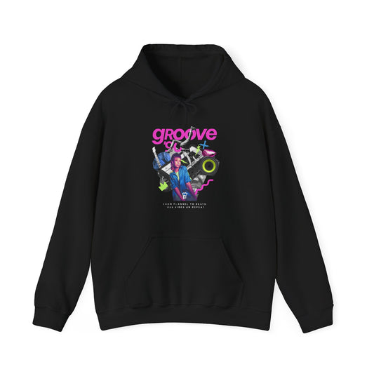 Retro Groove Hooded Sweatshirt, Music Sweatshirt, Festival Hoodie, Unisex Sweatshirt, Chill Vibes Hoodie, Gift for Music Lovers