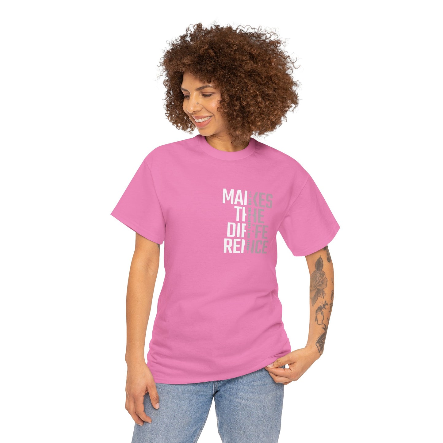 Make a Difference Unisex Heavy Cotton Tee, Motivational Shirt, Casual Wear, Gift for Friends, Inspirational Fashion