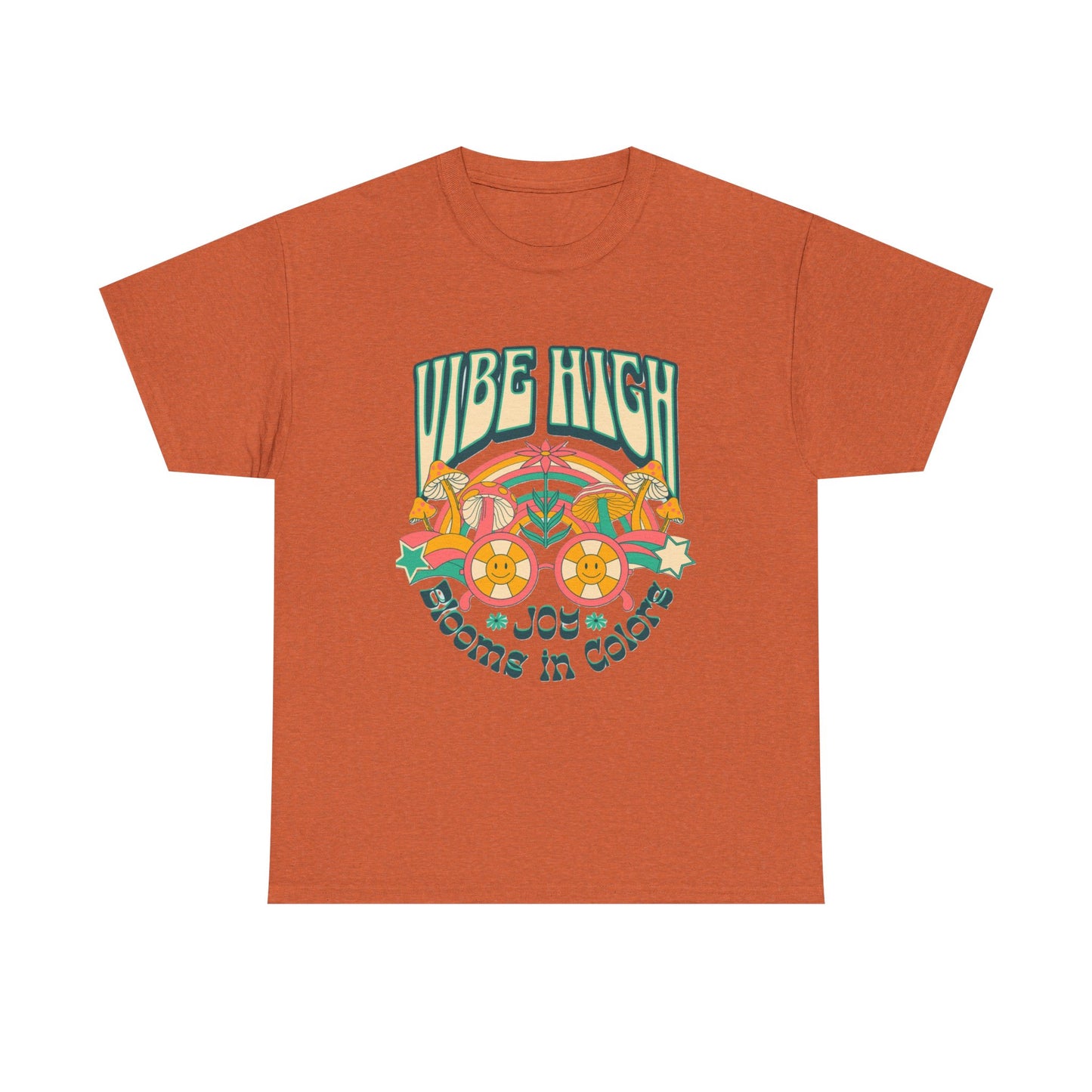 Vibe High women's Heavy Cotton Tee | Retro Graphic Tee for Music Lovers, Festival Wear, Casual Outfits, Gift Idea