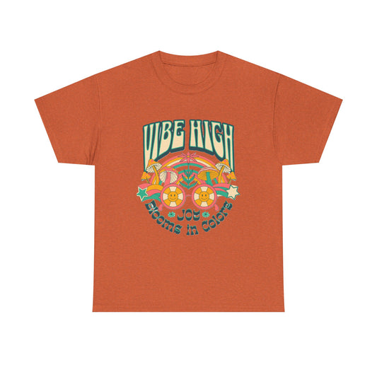 Vibe High women's Heavy Cotton Tee | Retro Graphic Tee for Music Lovers, Festival Wear, Casual Outfits, Gift Idea