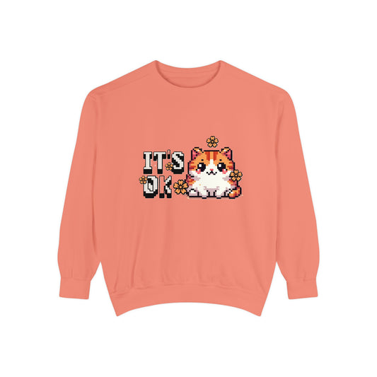 Cute Cat Sweatshirt - Cozy Unisex Apparel for Cat Lovers, Perfect Gift for Birthdays, Casual Days, or Self-Care