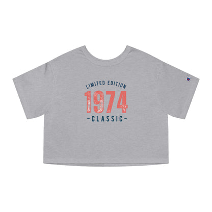 Limited Edition 1974 Cropped T-Shirt for Trendy Women, Vintage Style Tee, Retro Fashion Top, Casual Summer Wear, Perfect Gift