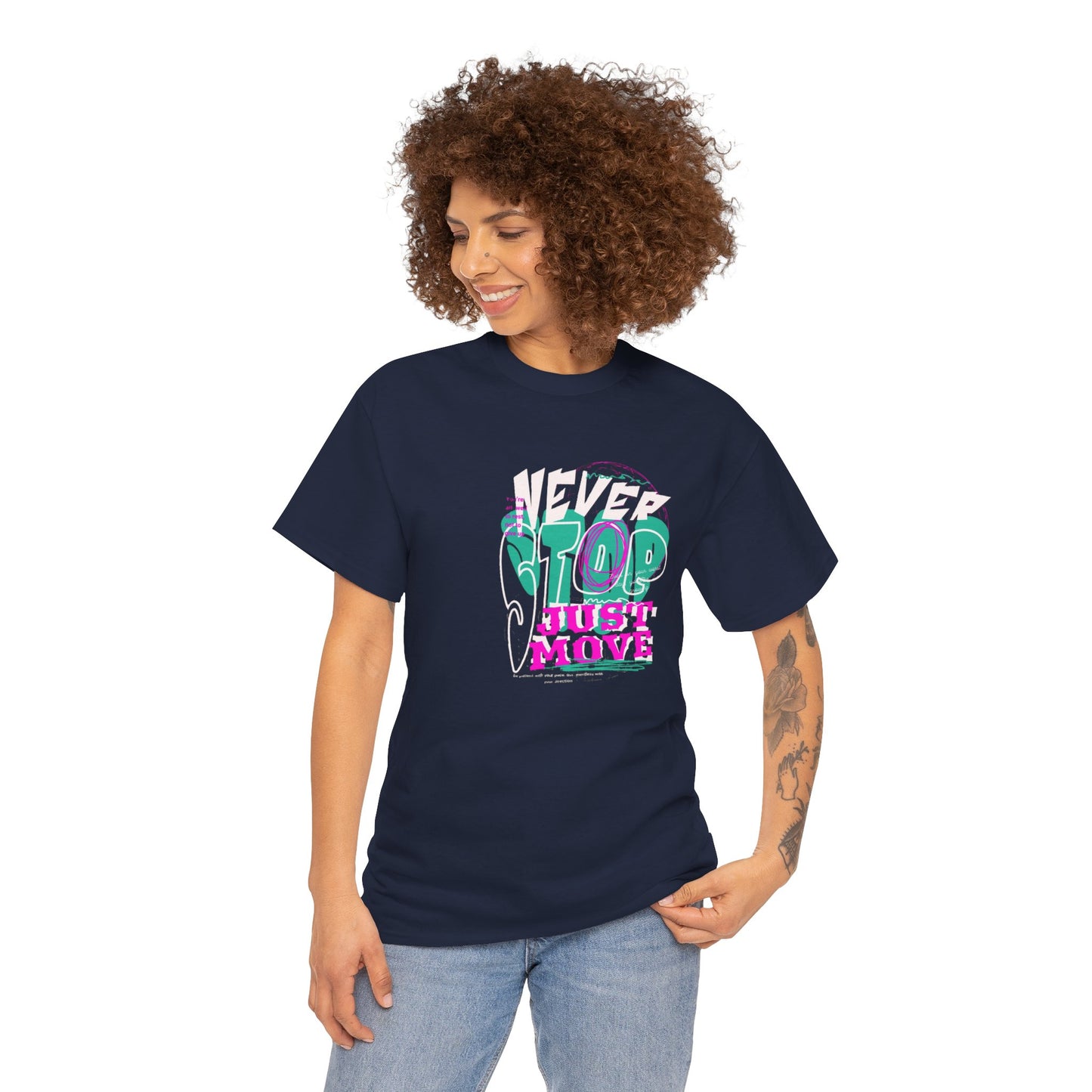 Never Stop, Just Move - Unisex Heavy Cotton Tee, Casual Workout Shirt, Motivational Graphic Tee, Gift for Fitness Lovers, Cool [...]